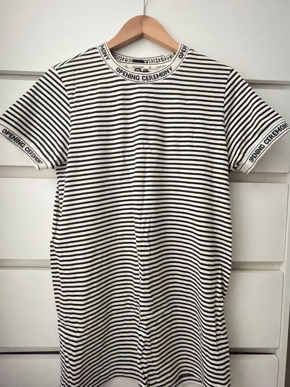 오프닝세레모니 로고 스트라이프 미니 원피스 상품이미지1