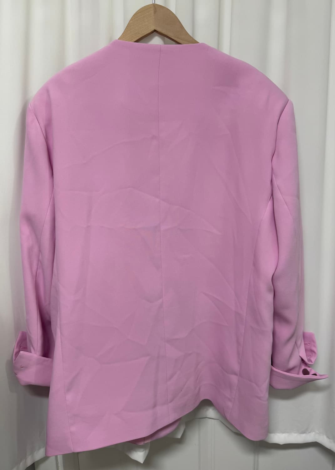 Kim'z 핑크 오버핏 노카라 자켓 상품이미지7