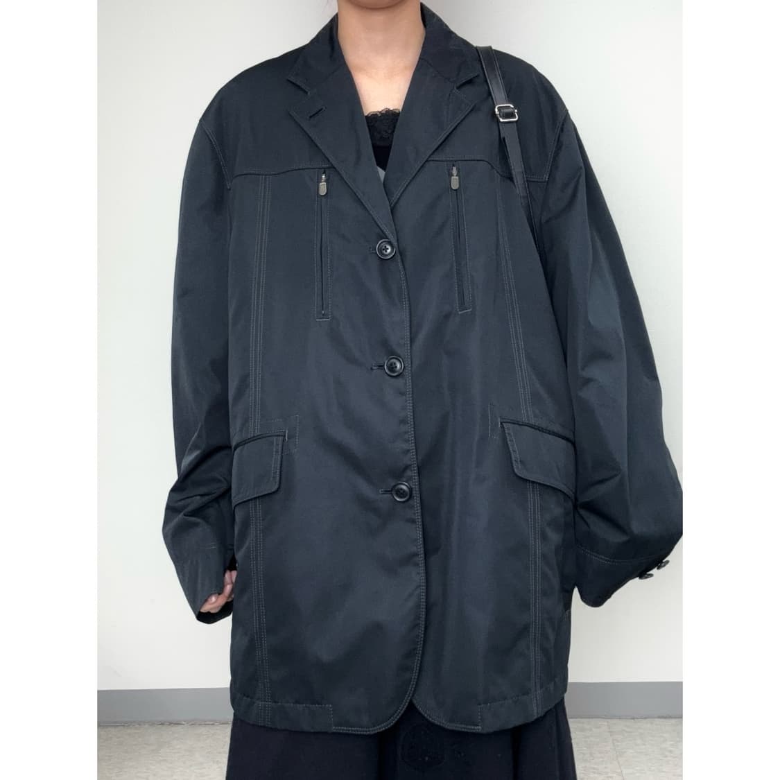 빈티지 오버핏 블랙 블레이저 자켓 상품이미지1