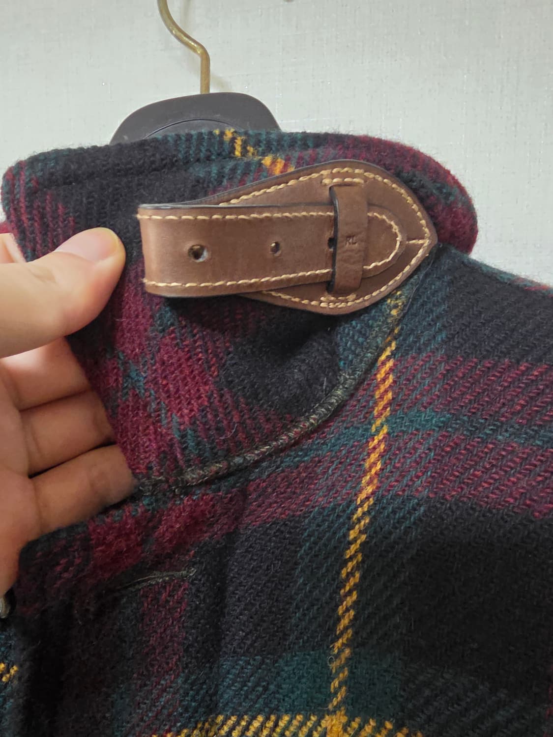 폴로 타탄체크 알파카 헌팅자켓 s사이즈 팝니다 상품이미지4