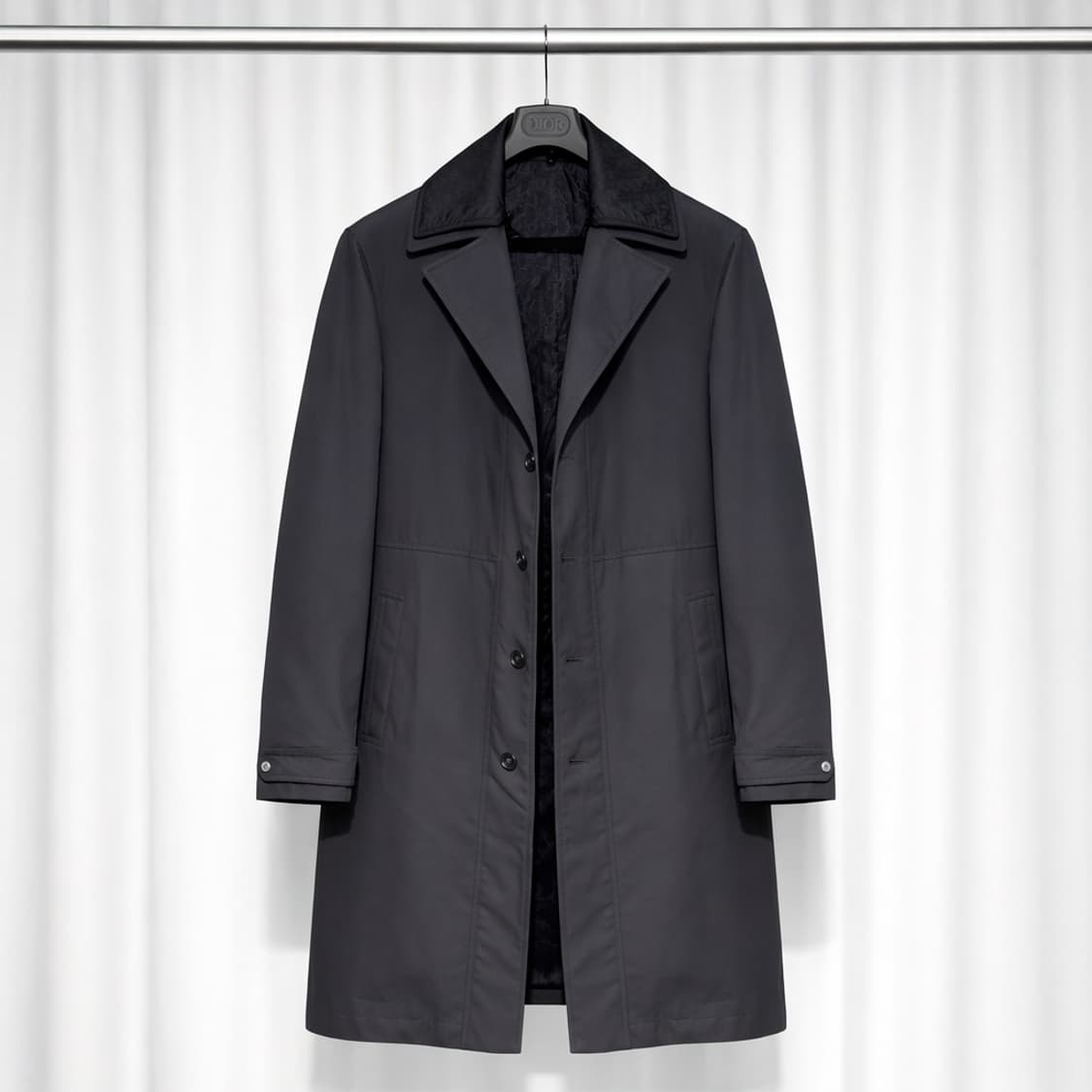 [새상품급/48] 디올 오블리크 자카드 탈착식 카라 테크니컬 롱 코트 상품이미지1