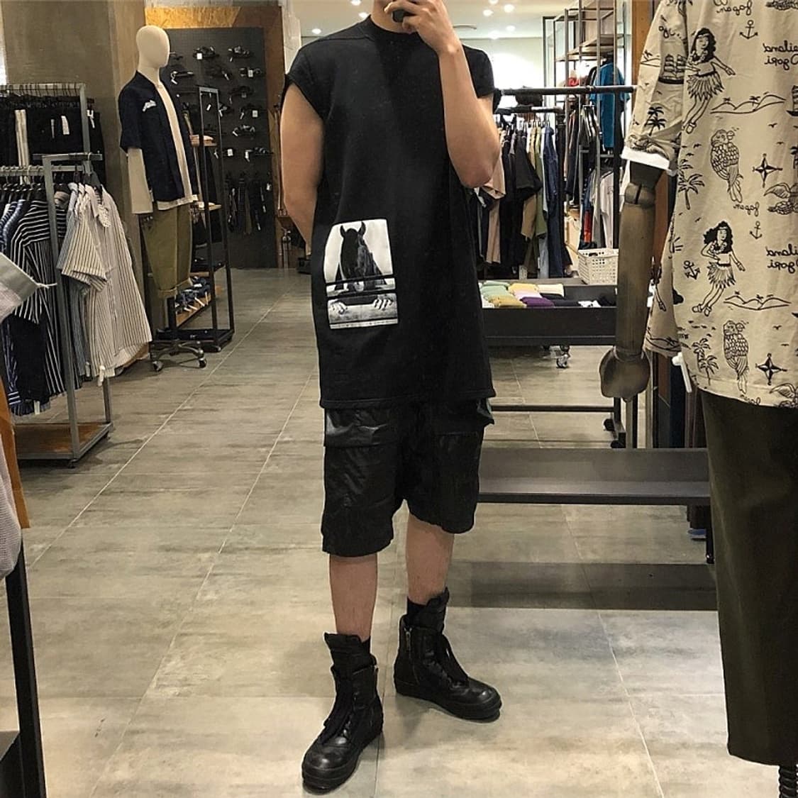 릭오웬스 13FW 지오바스켓 모노크롬 올검 트리플블랙 LPO 상품이미지9