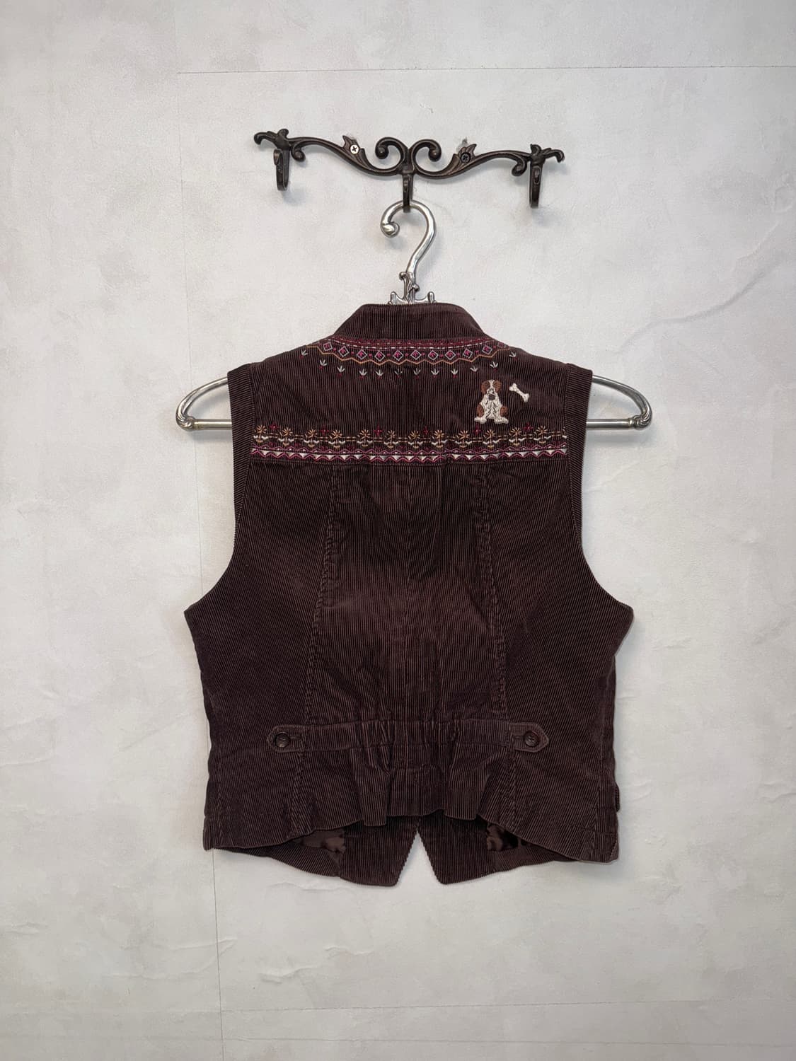 Bean pole brown bohemian corduroy vest 상품이미지3