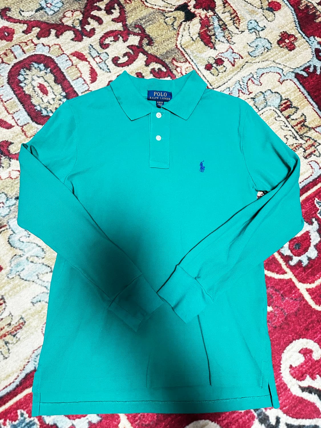 폴로 랄프로렌 긴팔 카라티 그린 M 상품이미지1