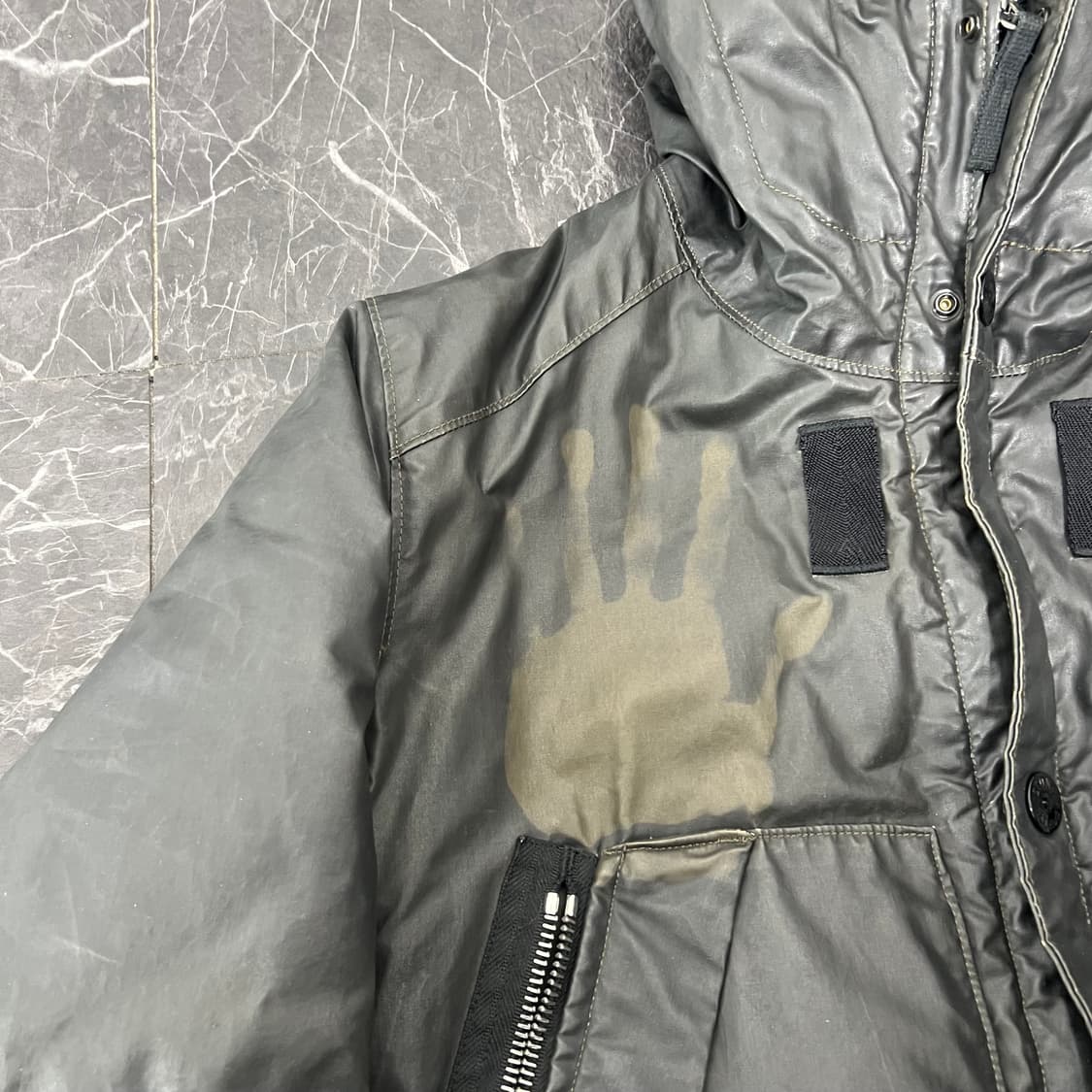 스톤아일랜드 와펜 왁스드 아이스 2 후드 자켓 상품이미지10