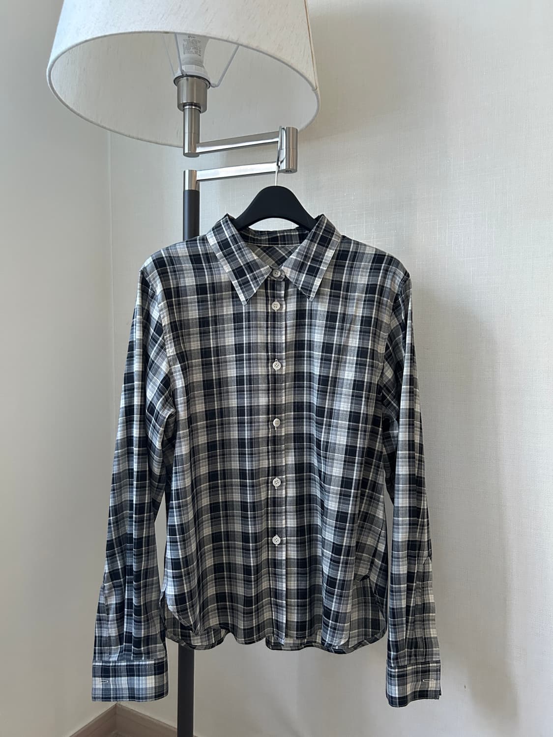리플레인 COTTON BLEND CHECK SHIRT_BLACK 상품이미지8