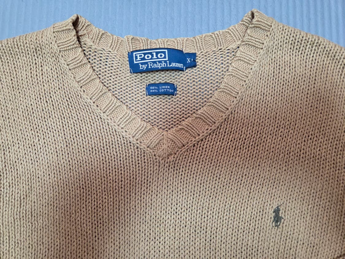 폴로 랄프로렌 니트 스웨터 브이넥 베이지 xl 105,110 판매 상품이미지2