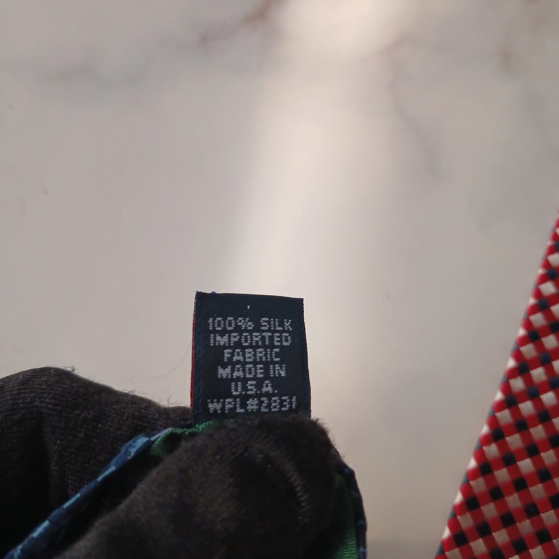 타미 힐피거 실크 레드 체크 넥타이 9.4cm A+등급 A18892
 상품이미지7