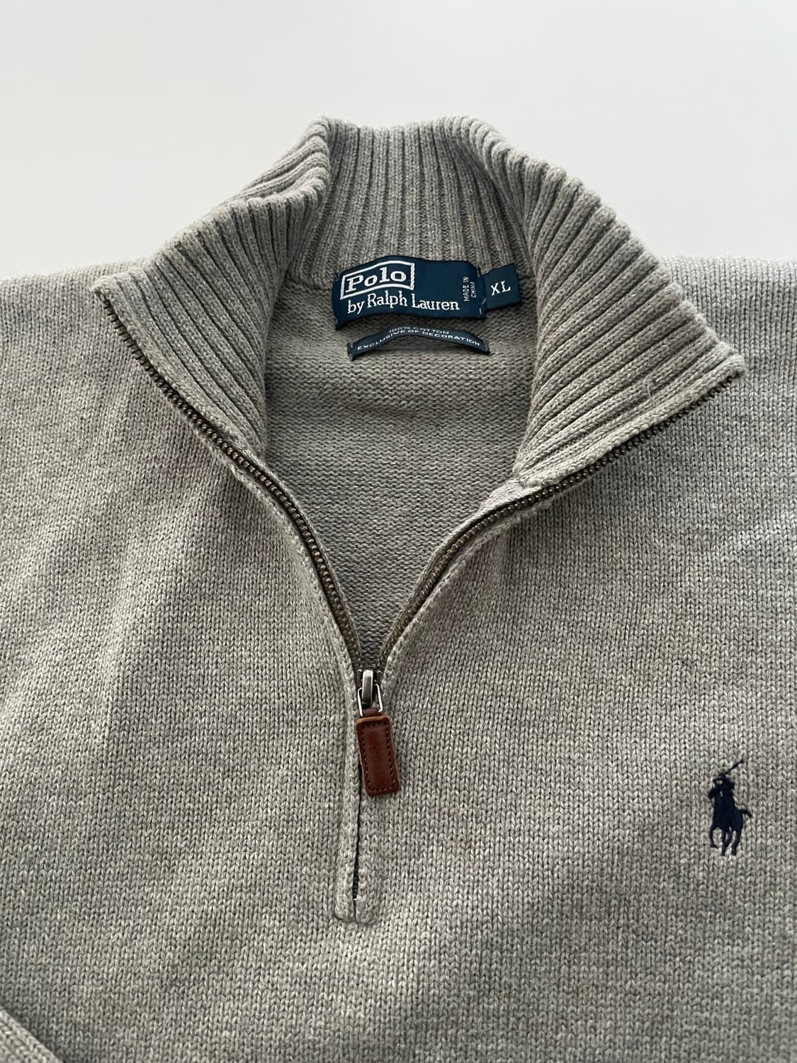 Polo 폴로 랄프로렌 반집업 그레이 니트 XL 상품이미지5