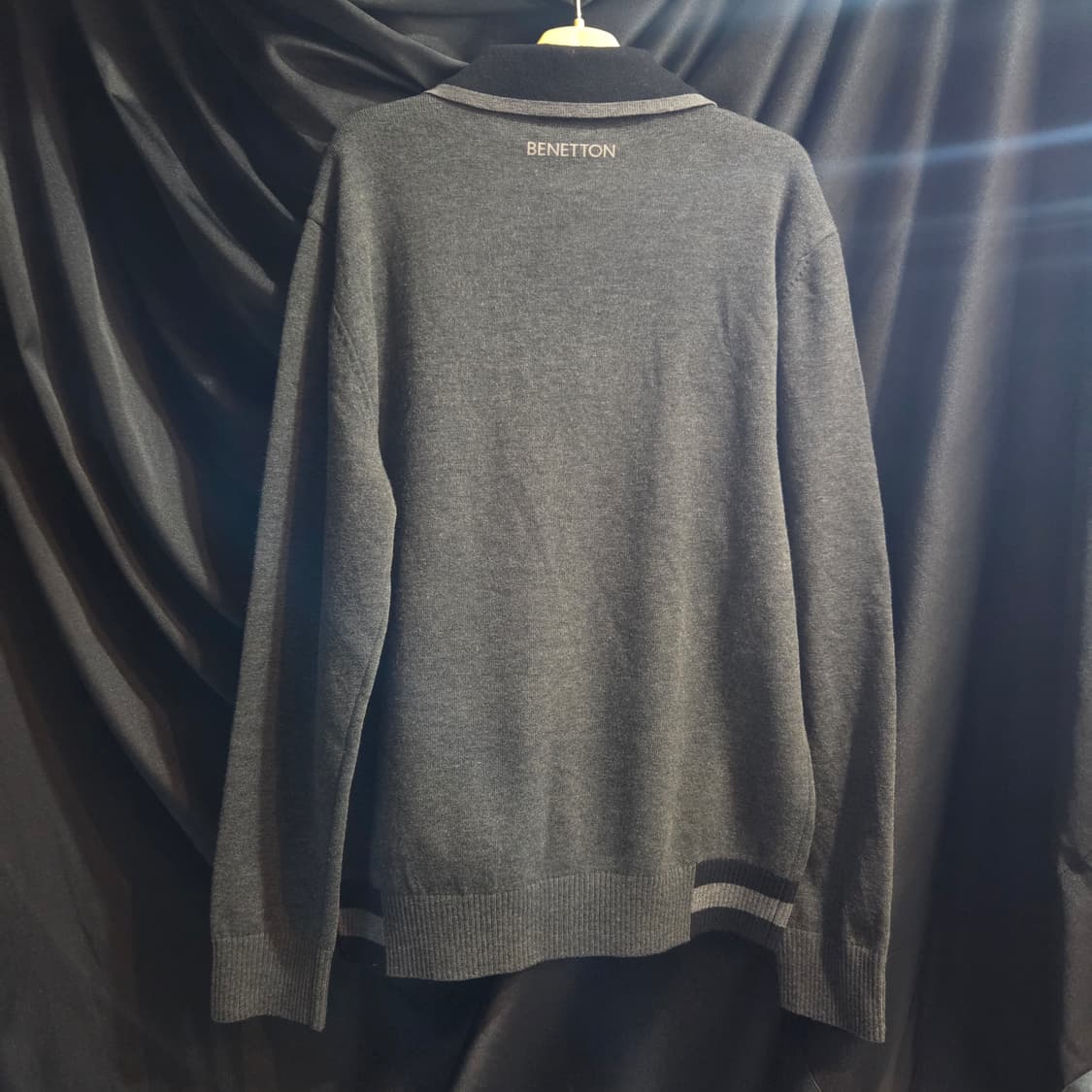 베네통 그레이 카라넥 니트 상품이미지2