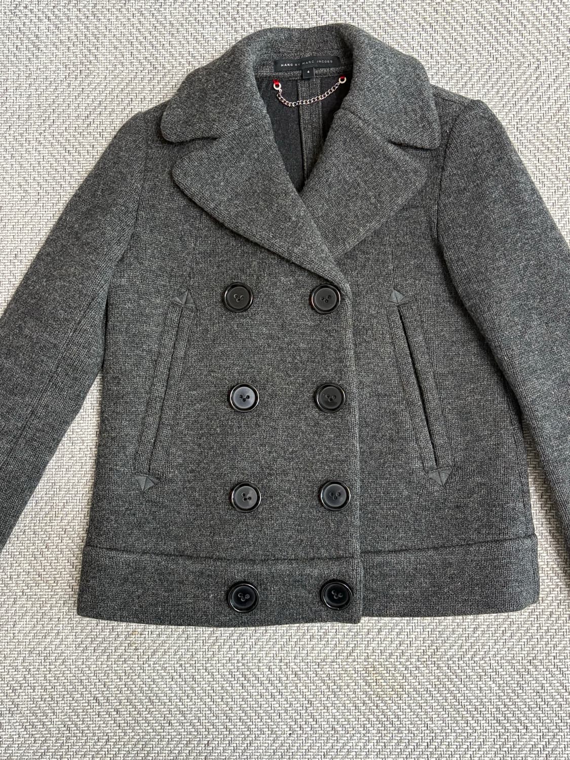 마크제이콥스 다크그레이 더블버튼 울 피코트 상품이미지1