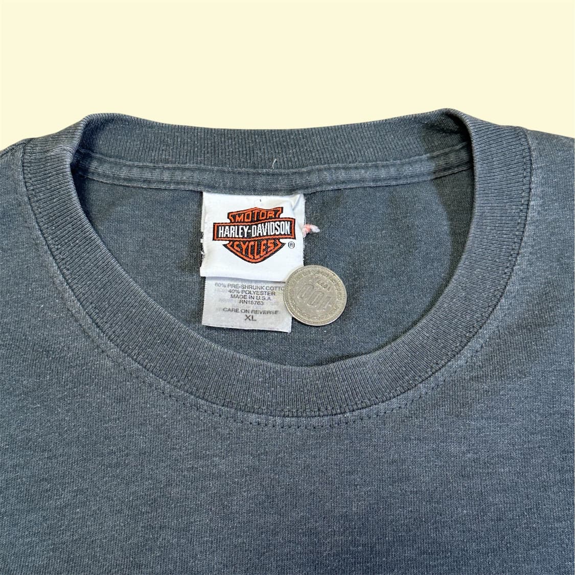 00s 할리 데이비슨 x 헤인즈 USA 튜블라 포켓 롱슬리브 XL 상품이미지5