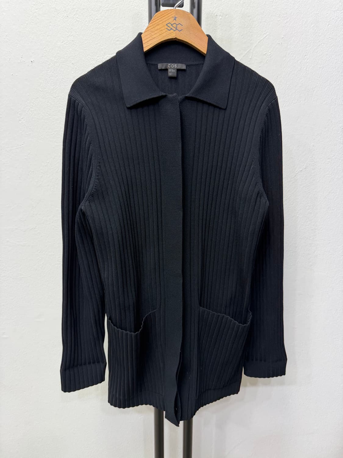 정품) COS 코스 블랙 골지 가디건 XS 상품이미지1