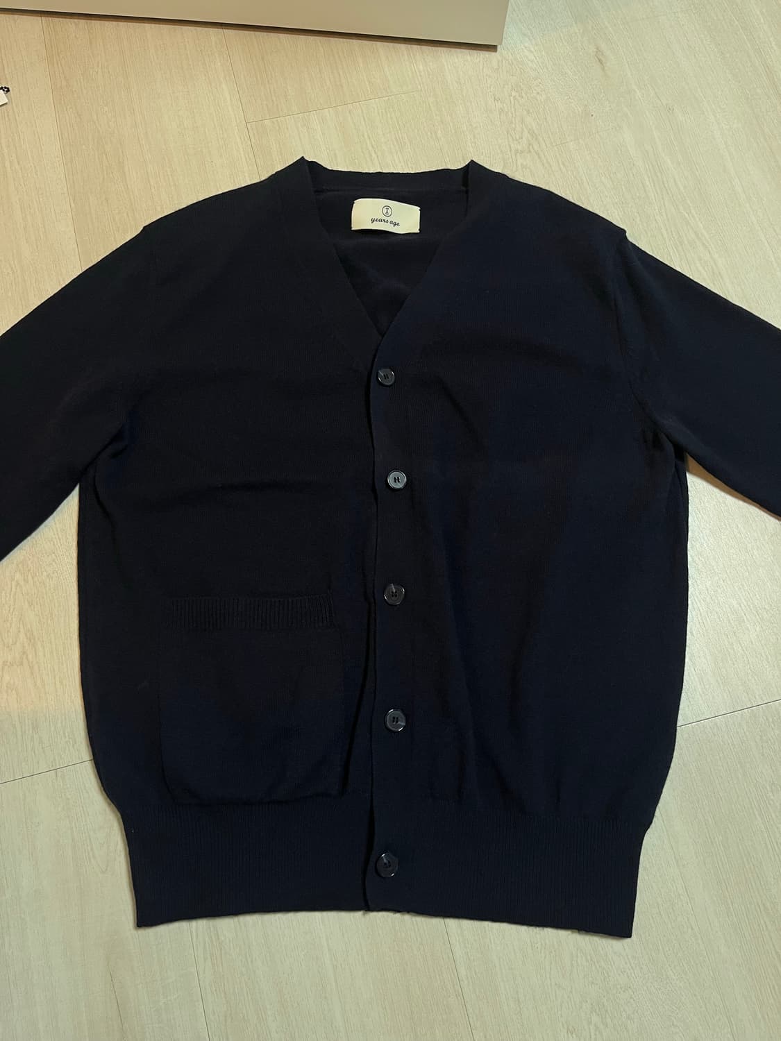 이얼즈어고 울 가디건 얇은 버전 네이비 상품이미지3