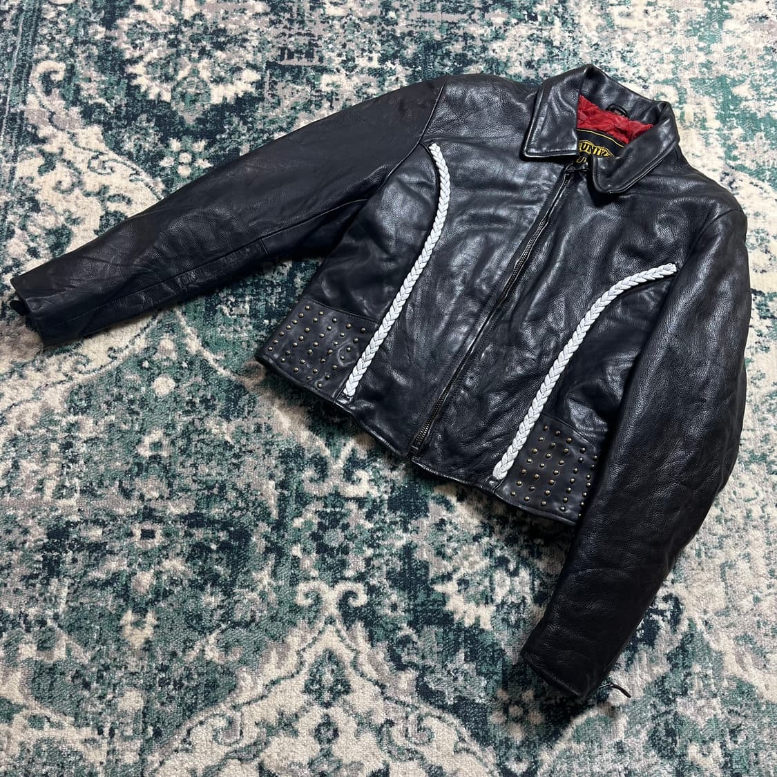 90s UNIK real Leather pakistan 가죽 자켓(L) 상품이미지3