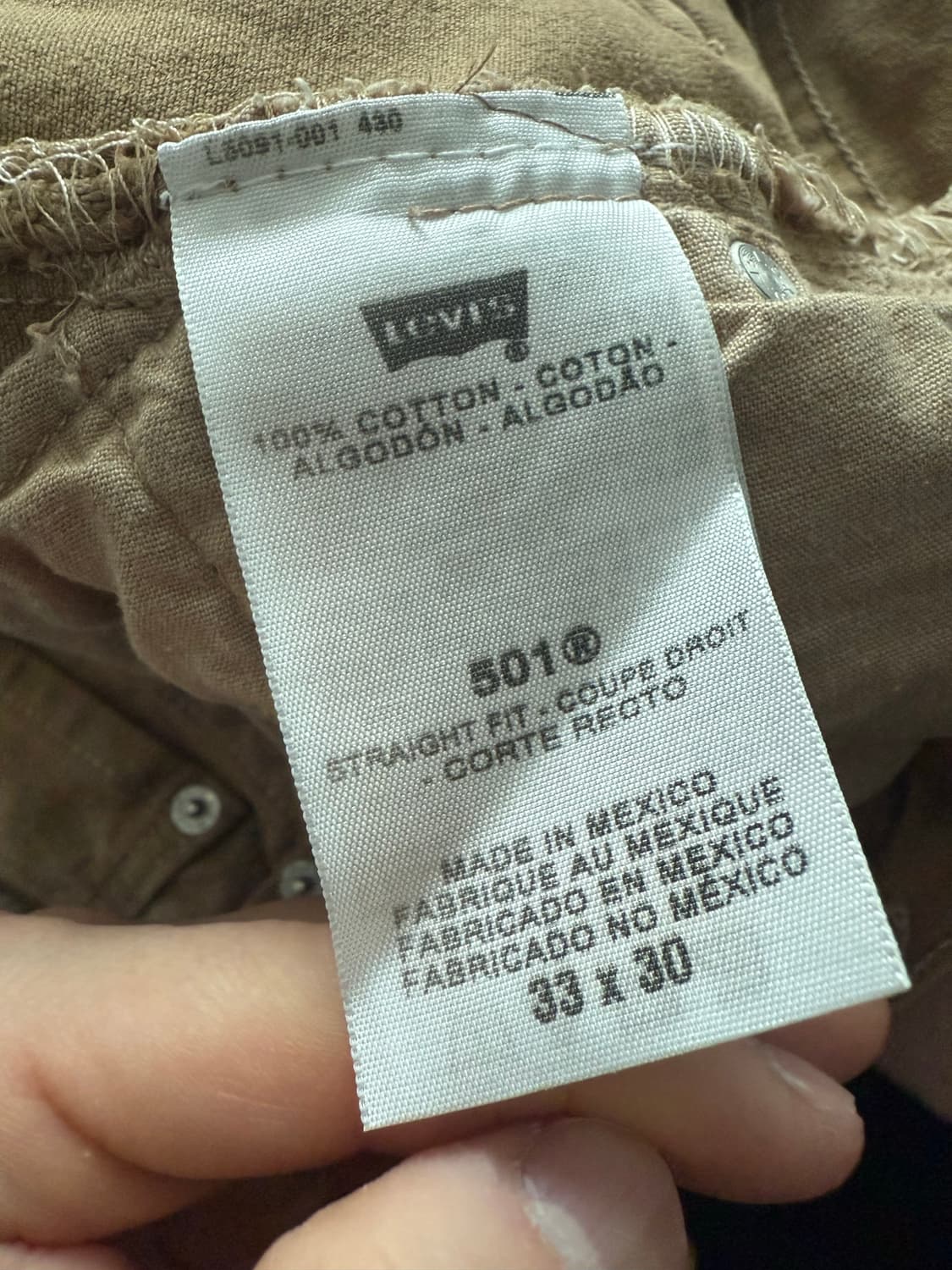 리바이스 501 브라운 데님 팬츠 31 상품이미지5