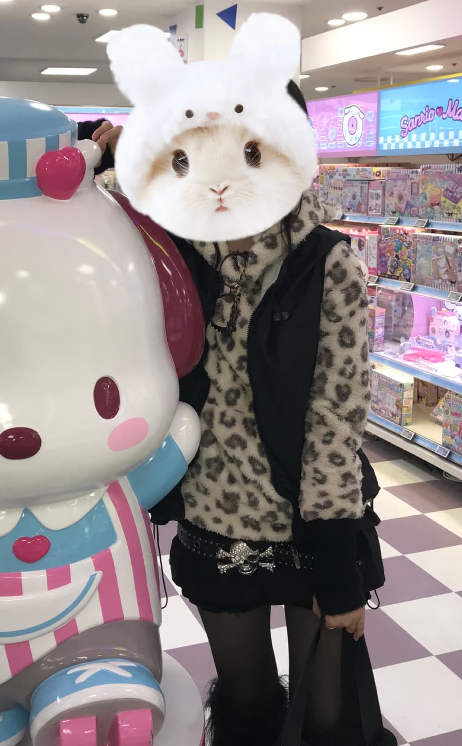 호피 퍼 후드티 상품이미지1