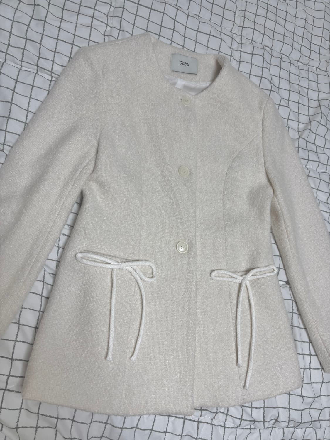 더티스 리본 포켓 트위드 자켓 아이보리 상품이미지2