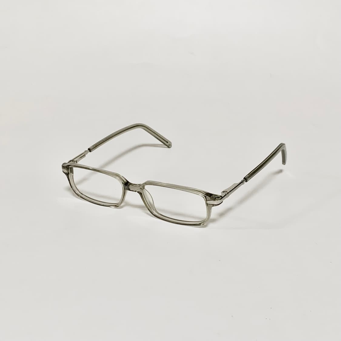 986 데드스탁 빈티지 스몰사이즈 소두안경 직사각형 투명 그레이 뿔테안경 상품이미지2