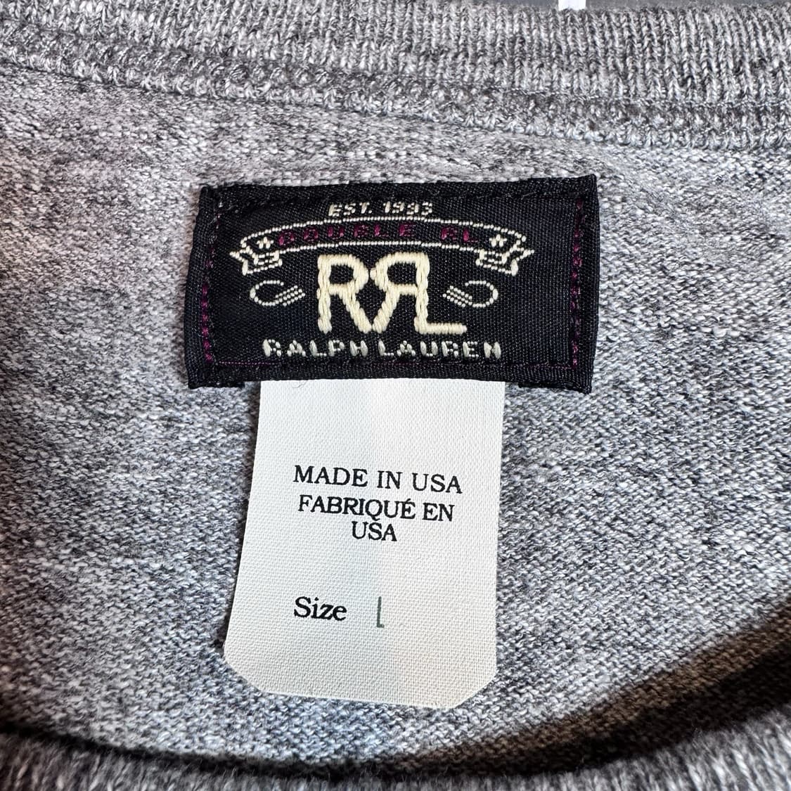 랄프로렌 RRL 가먼트 다이 포켓 티셔츠 헤더 그레이 상품이미지3