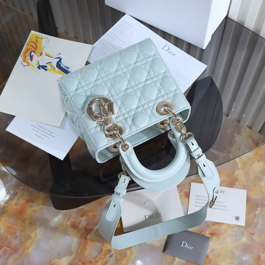 디올 스몰 뚜주흐 버티컬 토트백 매크로까나쥬 카프스킨 블랙 상품이미지5