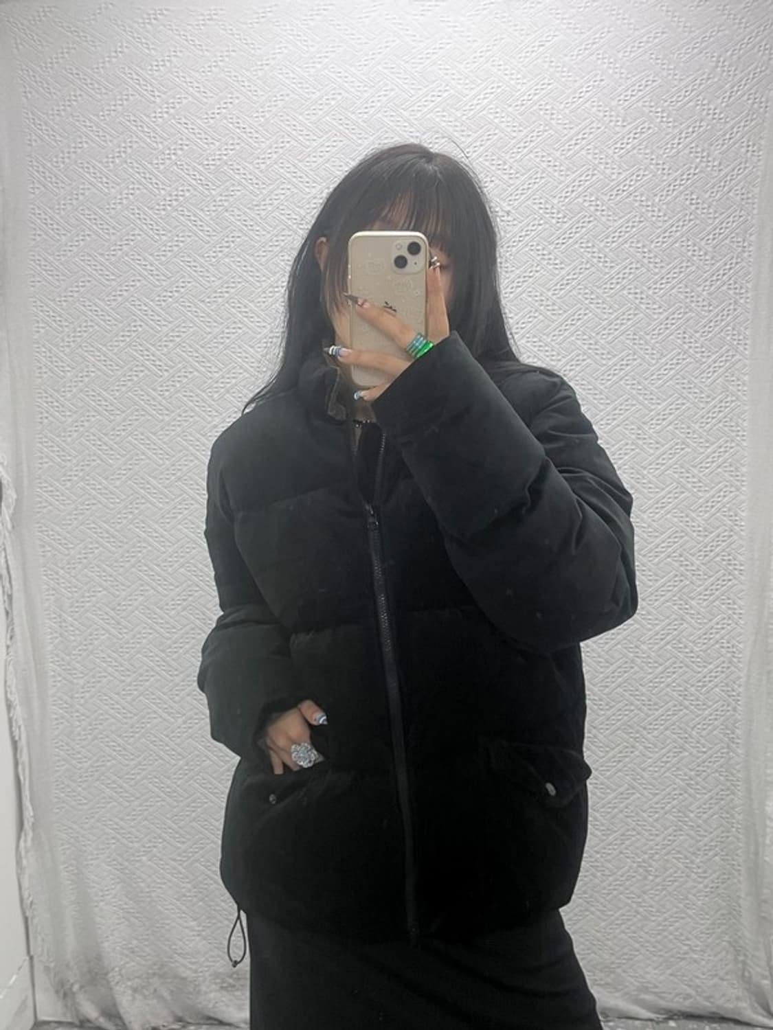 프리즘웍스 빈티지 모던시크 벨벳 패딩 L C07920 상품이미지2