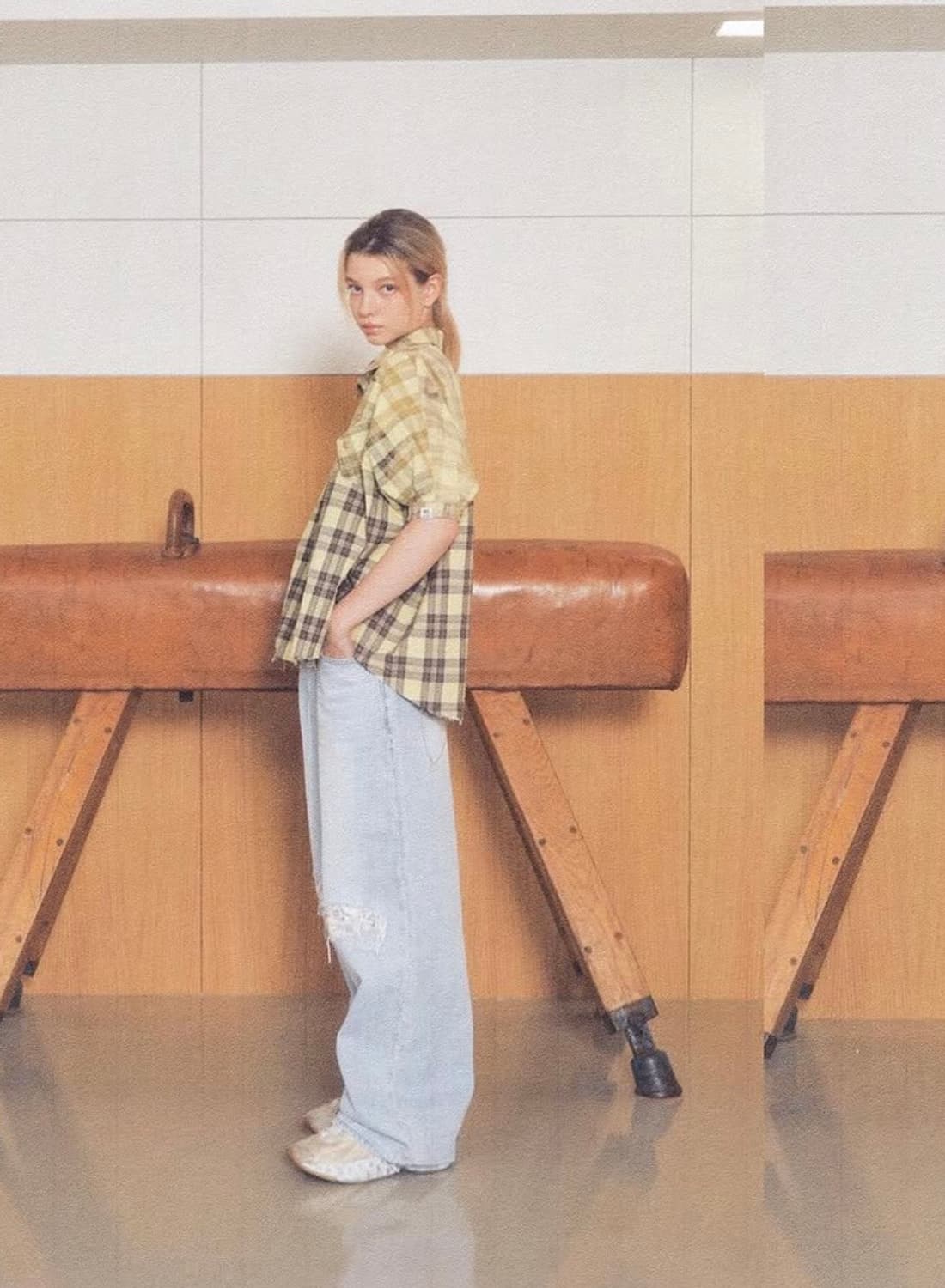 로레일즈 페이드 워싱 체크 셔츠 상품이미지2