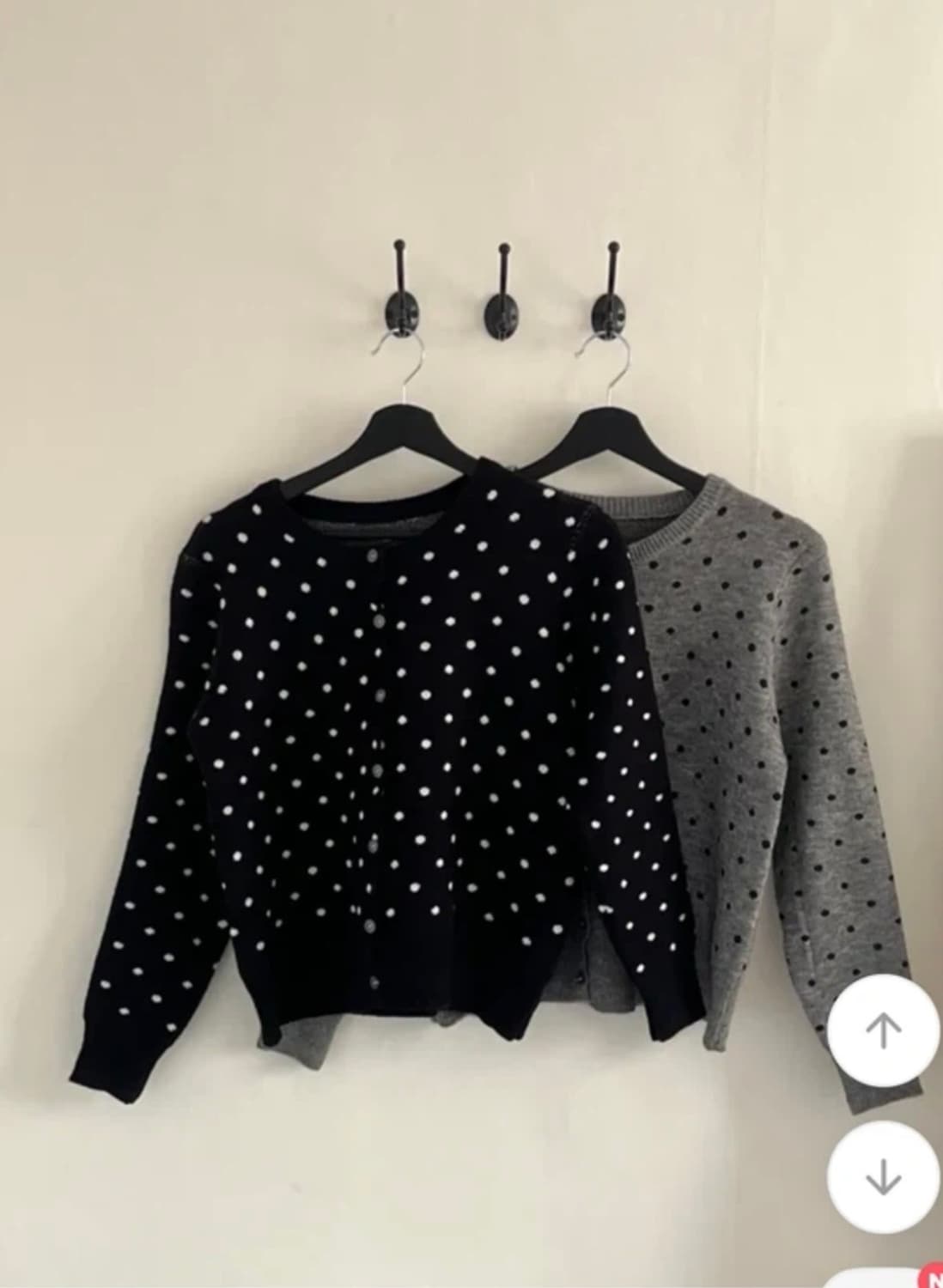 땡땡이 도트 니트 가디건 일녀 하라주쿠 모리하구미 빈티지 에이블리지그재그 상품이미지2