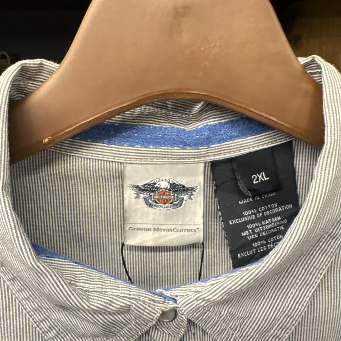 00s 할리데이비슨 우먼스 Y2K 비즈 레터링 1903 롤업셔츠 N120 상품이미지7