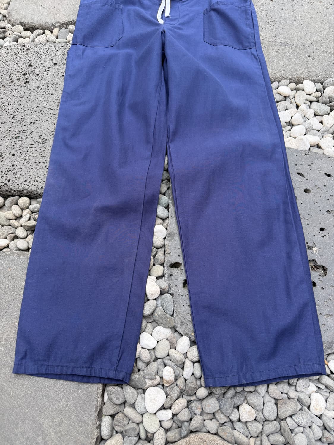 1990s LINEN NAVY DRAWSTRING 린넨 프렌치워크팬츠 상품이미지4