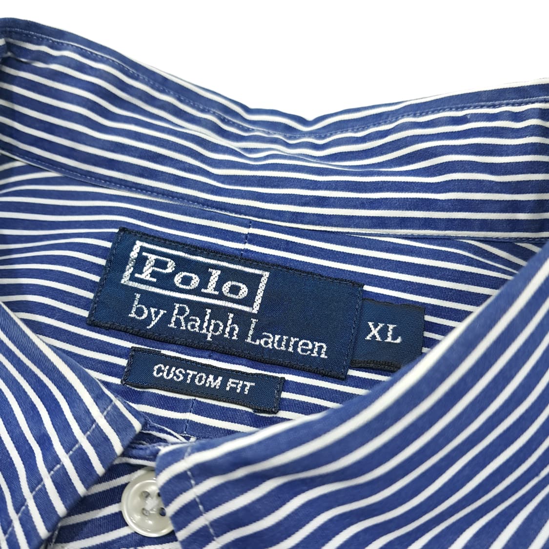CL518 XL 폴로 커스텀핏 스트라이프 블루화이트 셔츠 상품이미지3