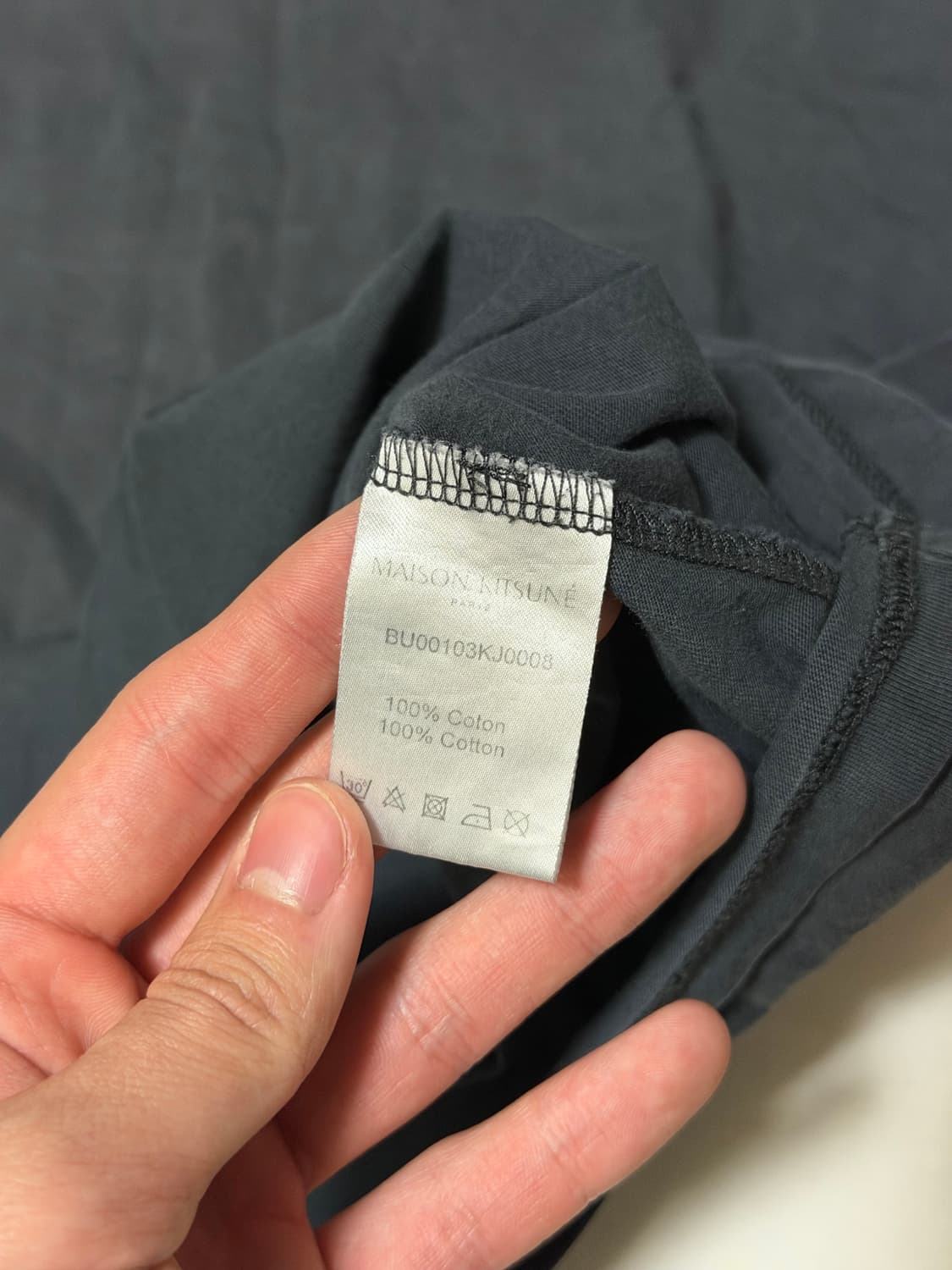 메종키츠네 더블 폭스 헤드 반팔 티셔츠 차콜 상품이미지3