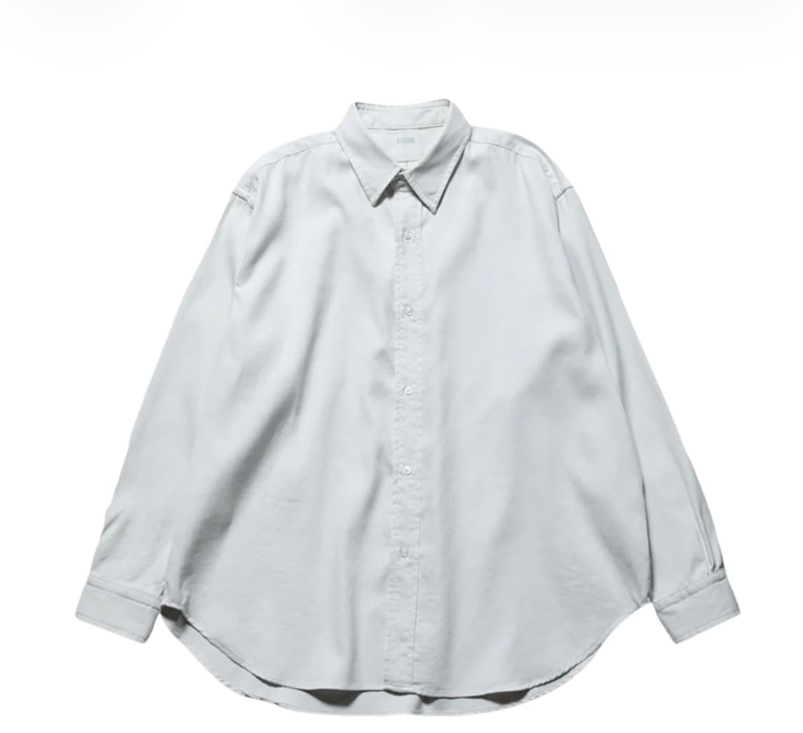 [3] 아프레쎄 더블 위브 트윌 레귤러 칼라 셔츠 에크루 - 25SS 상품이미지9