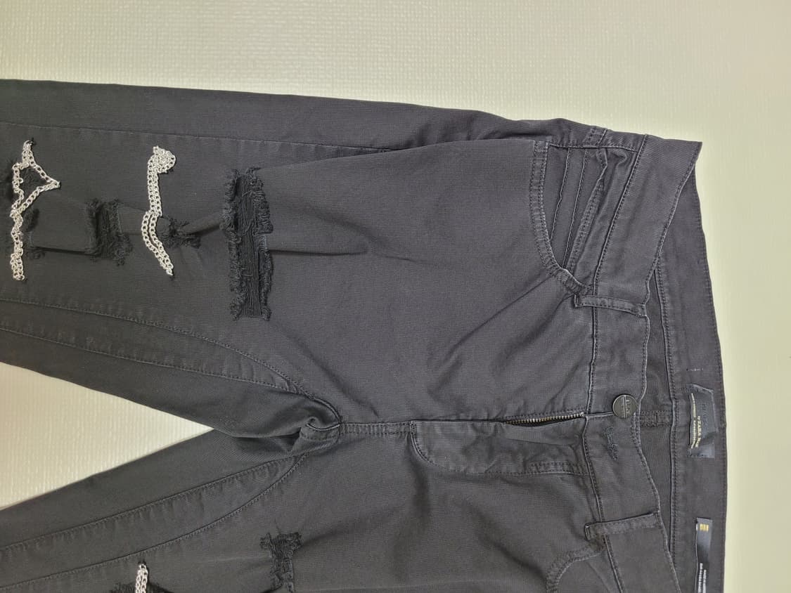 자라맨 ZARAMAN 체인장식 데미지 팬츠 33 블랙 상품이미지4