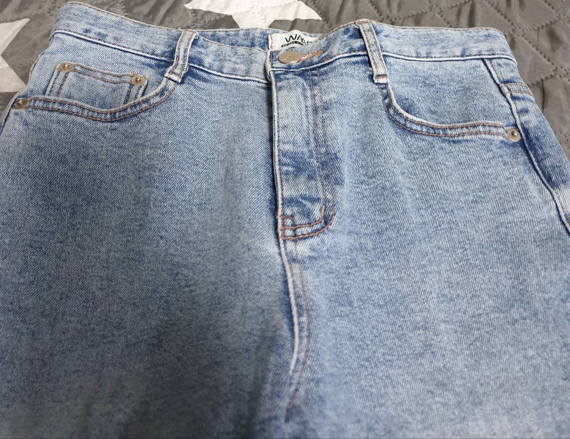 와르 롱 세미부츠컷 데님팬츠 라이트블루 (M) 상품이미지3