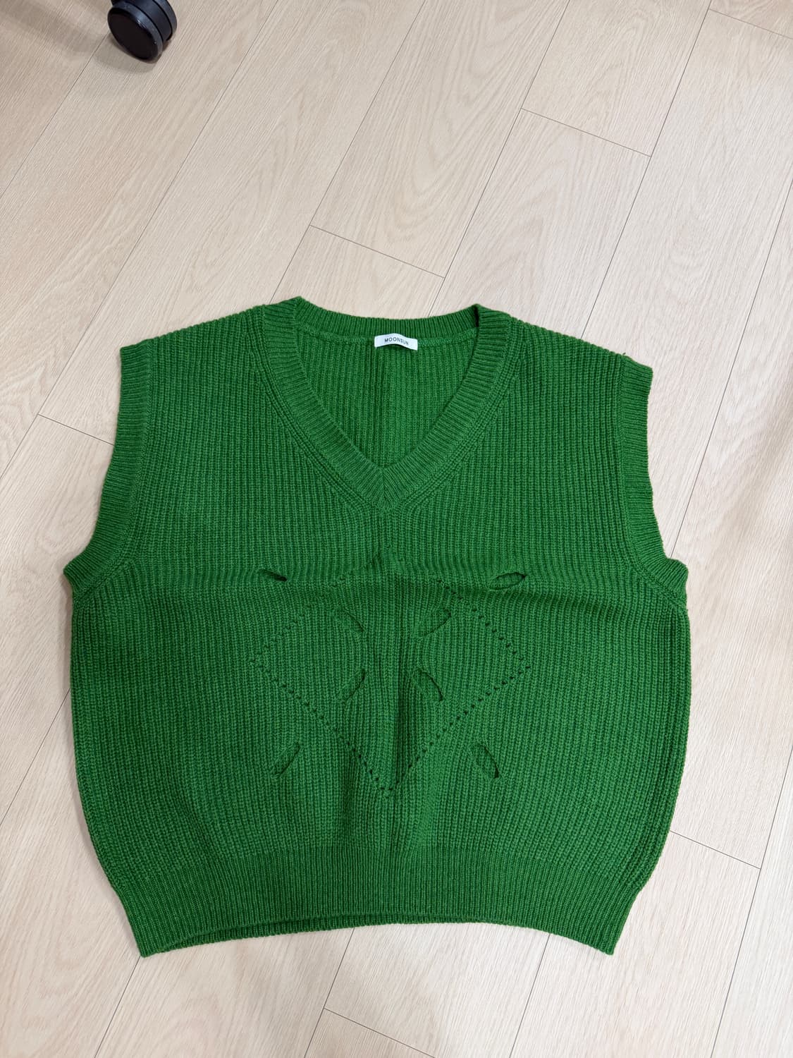 문선 아가일 홀 니트 베스트 상품이미지1