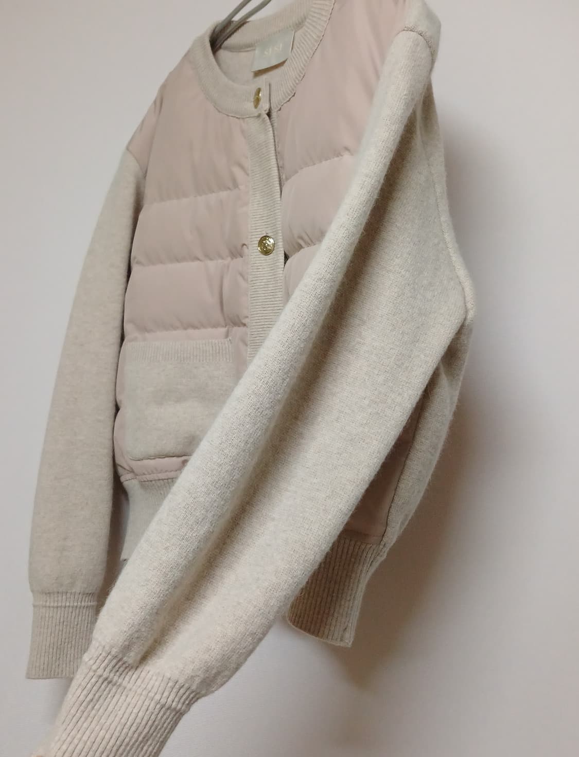 새상품)에스제이 SJSJ 구스다운 패딩+니트 가디건 상품이미지5