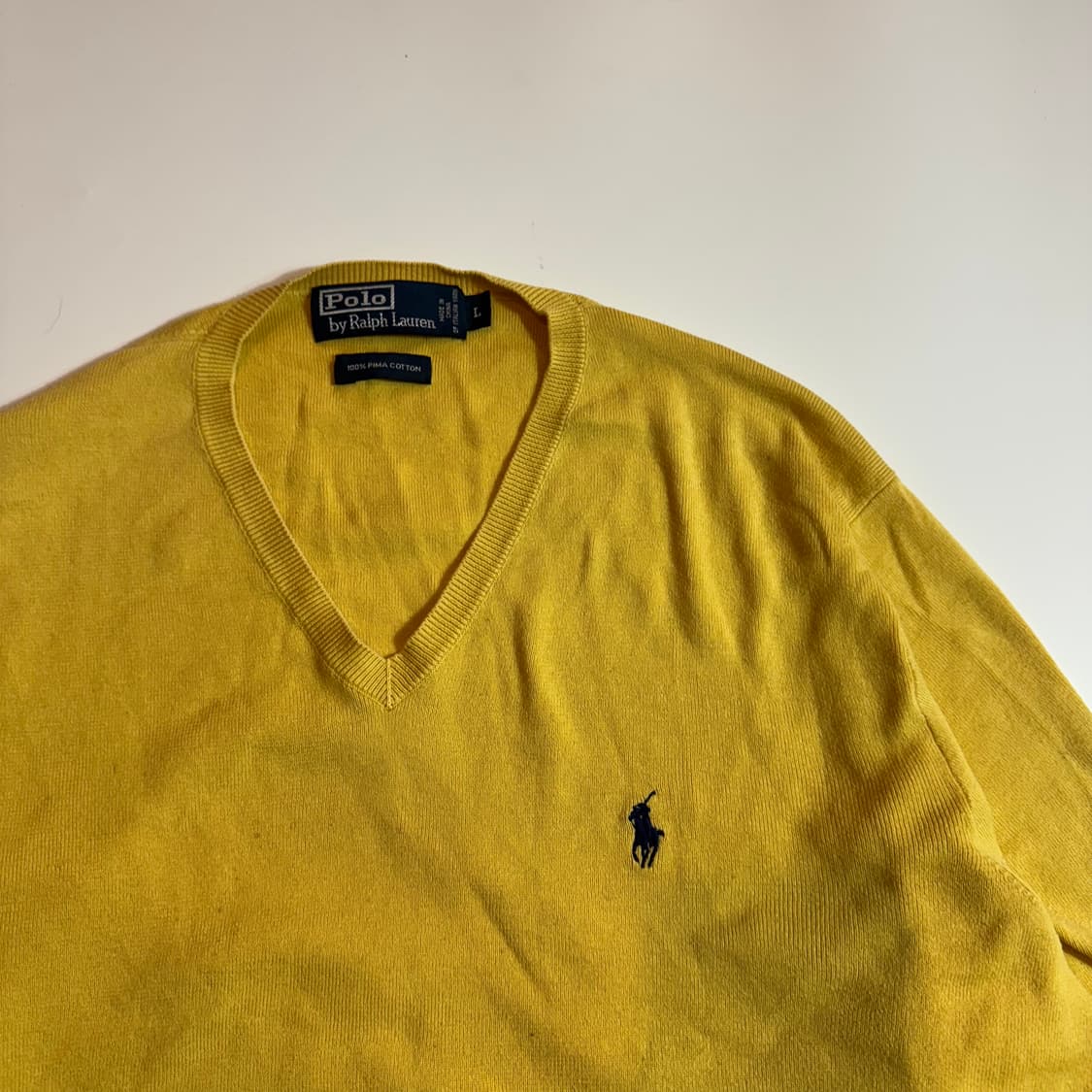 폴로 랄프로렌 옐로우 브이넥 니트 상품이미지2