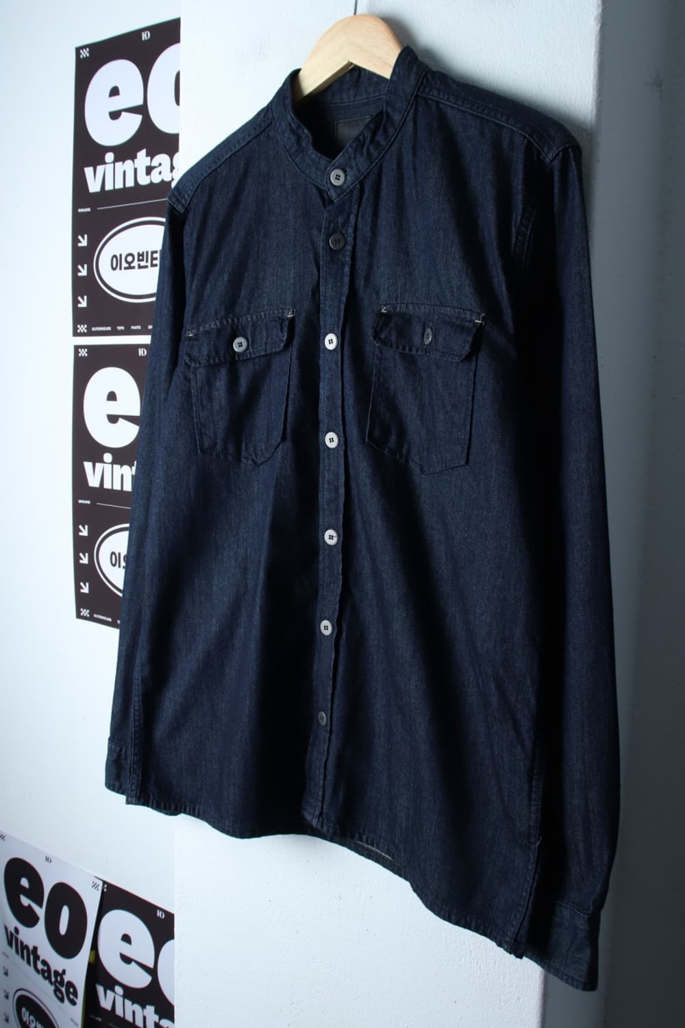 (L-XL) 자라 셔츠 남방 데님 청 무지 아메카지-H33630 상품이미지1