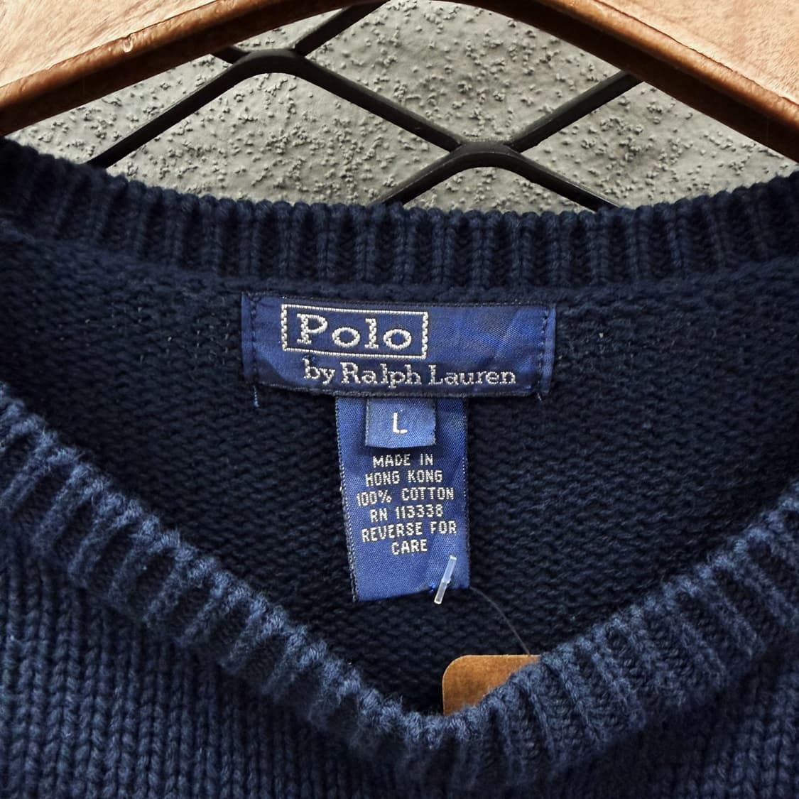 폴로 랄프로렌 스트라이프 코튼 니트 솔리드 텍스쳐 멀티컬러 라인 디테일 상품이미지7