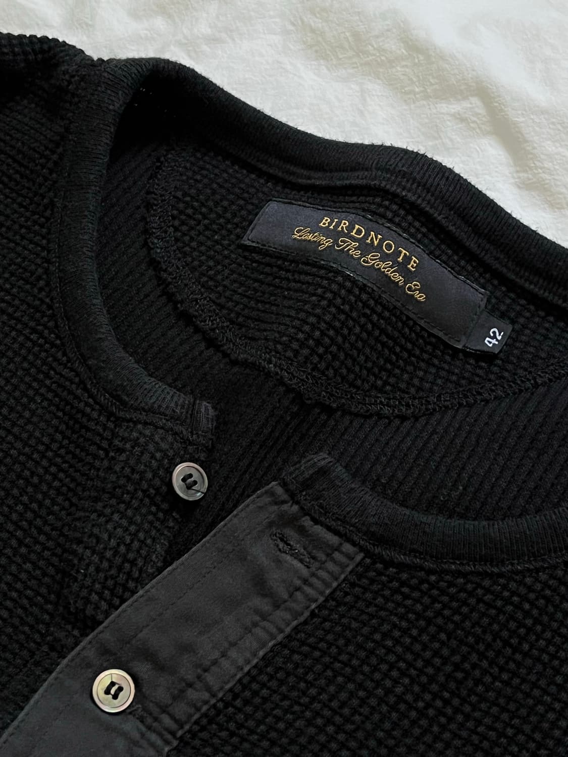 버드노트 BIRDNOTE 와플 헨리넥 롱슬리브 상품이미지5