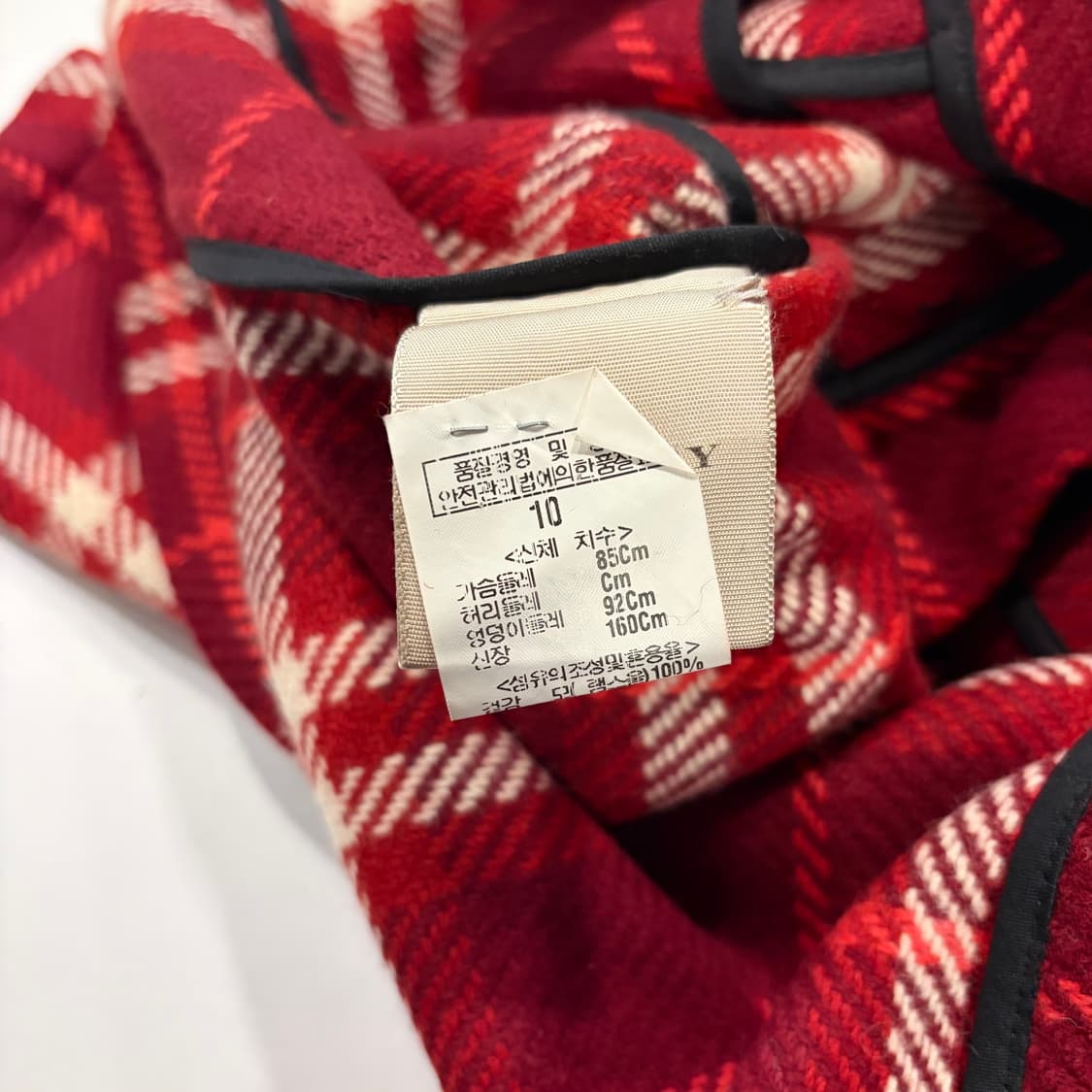 버버리 우먼 레드 체크 더플 코트 C993 상품이미지8