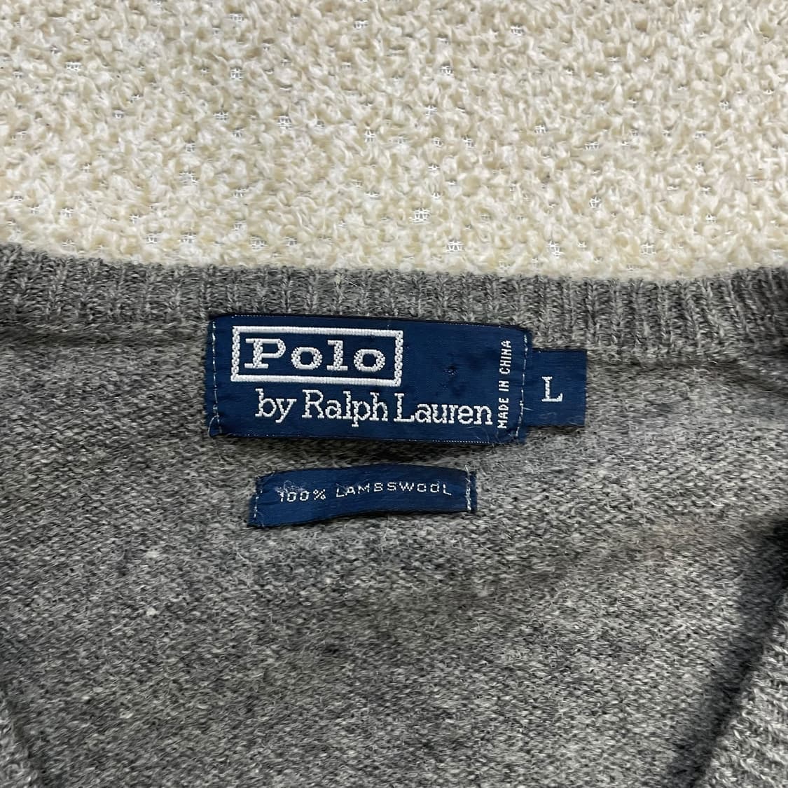 폴로 랄프로렌 포니 로고 램스울 브이넥 니트 그레이 상품이미지3