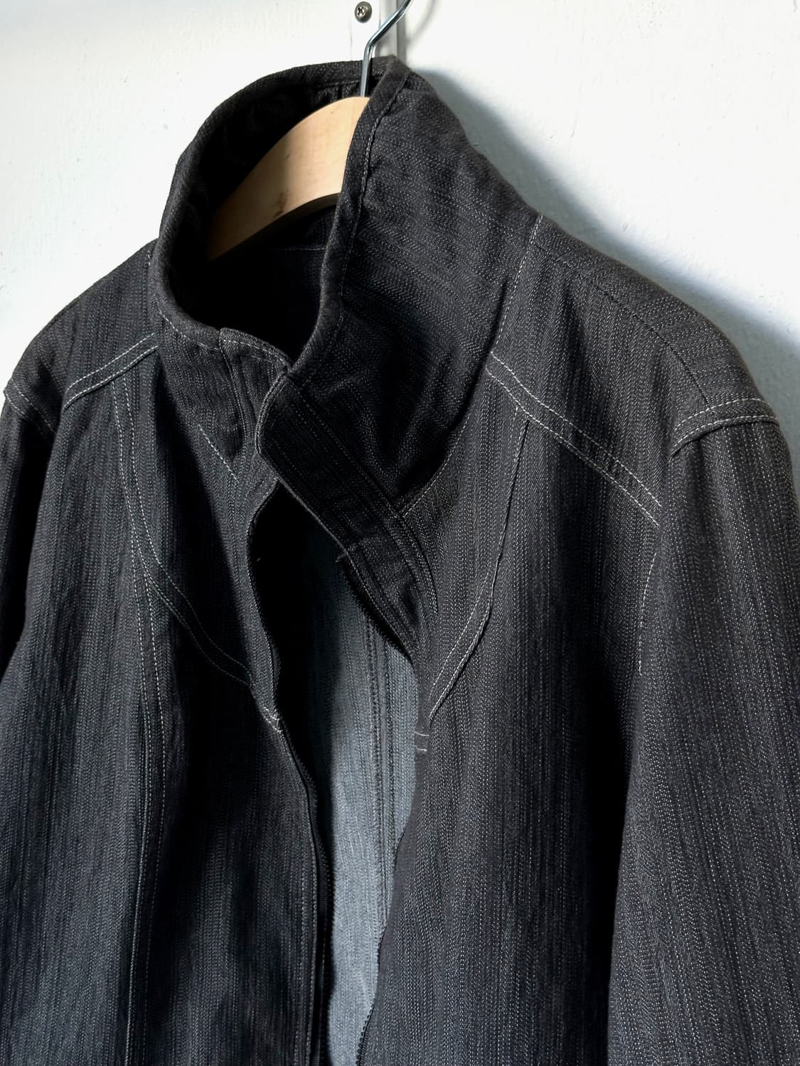 Cotton poly denim zip design jacket 상품이미지6