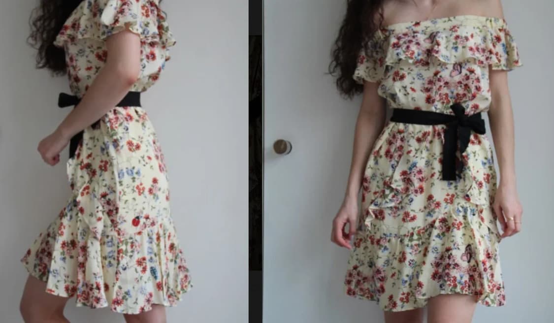 마쥬 연노랑 오프숄더 미니원피스 상품이미지5