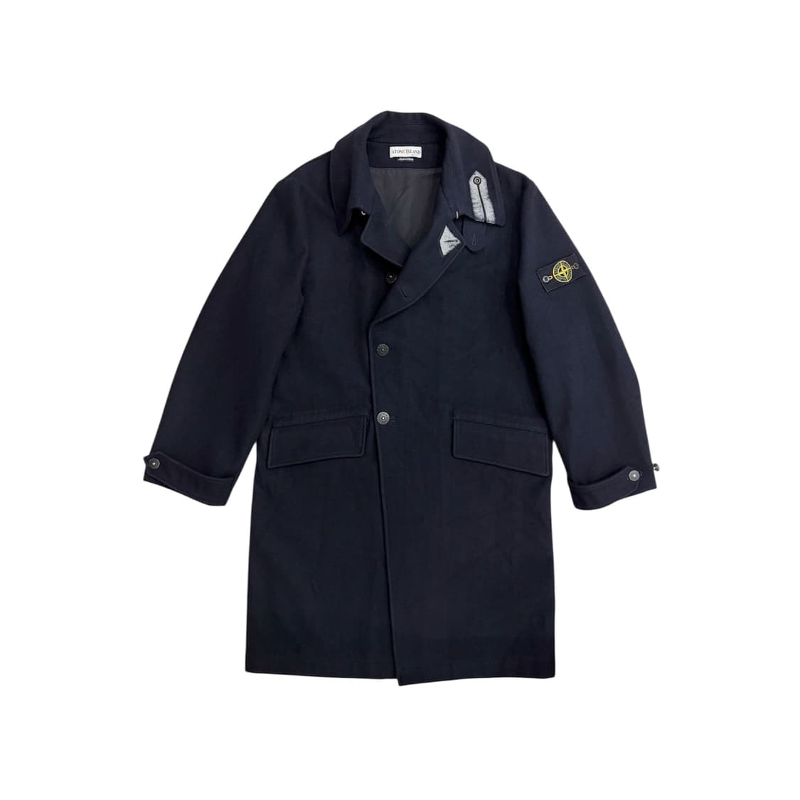 스톤아일랜드 00s 네이비 울 와펜 코트 롱 울 자켓 xl 상품이미지1
