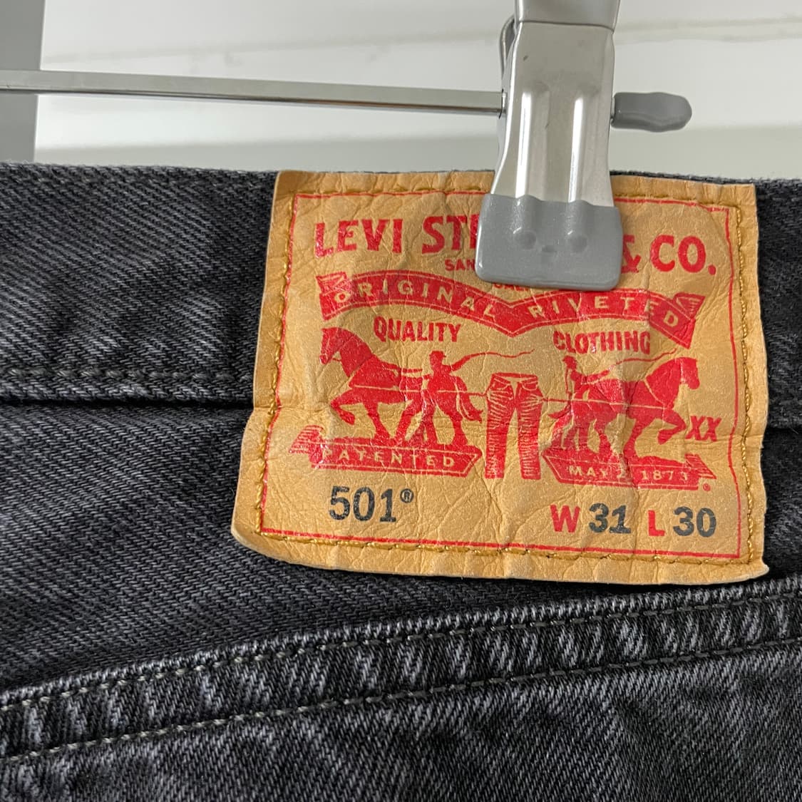 리바이스 501 흑청 데님 팬츠 W31 L30 상품이미지4