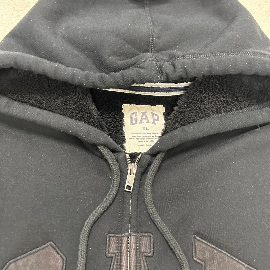 GAP black fleece hood zip-up 상품이미지6