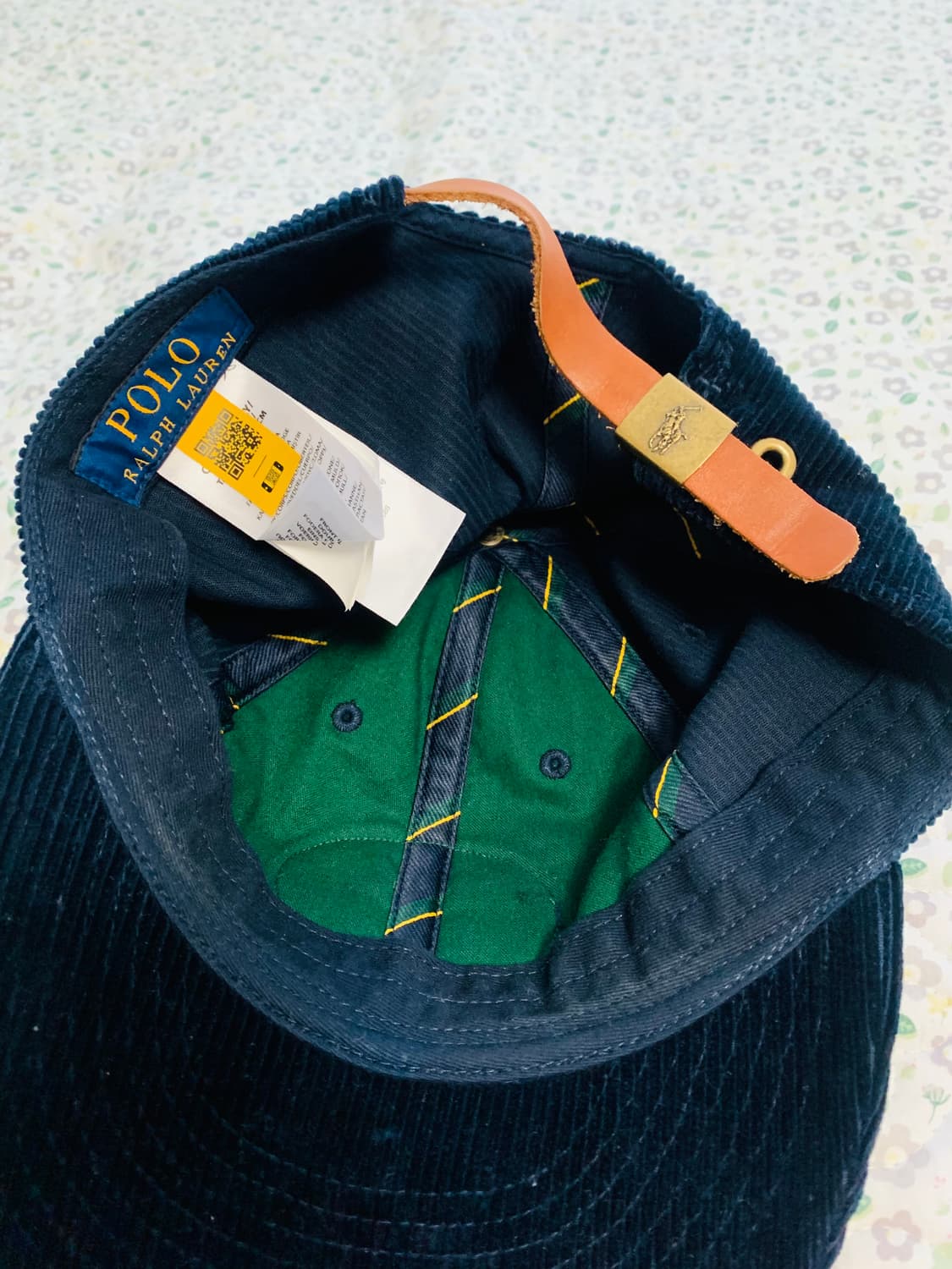 [FREE] 폴로 랄프로렌 로고 패치 코듀로이 볼 캡 네이비 상품이미지6