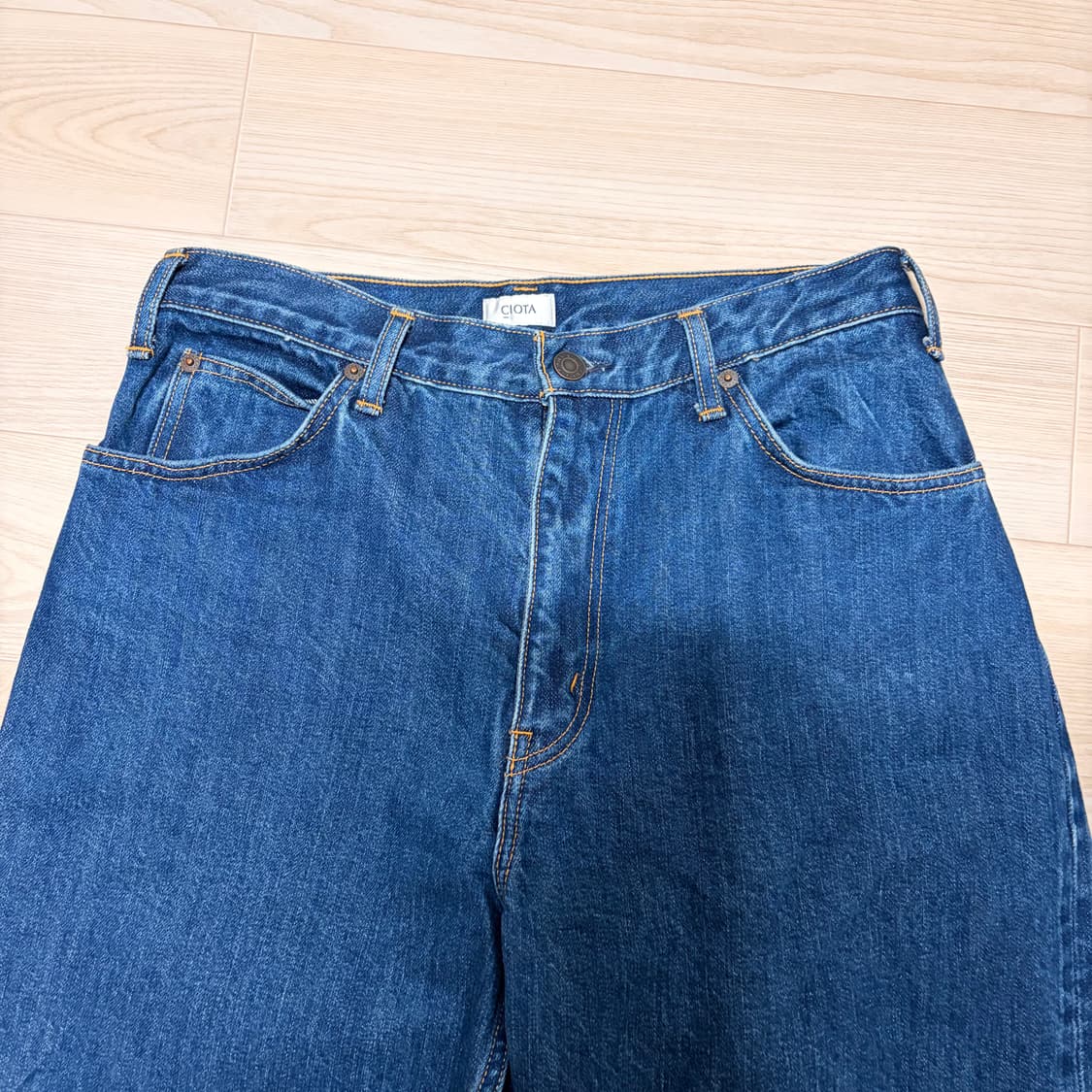 시오타 와이드 테이퍼드 데님 팬츠 중청 30 상품이미지2